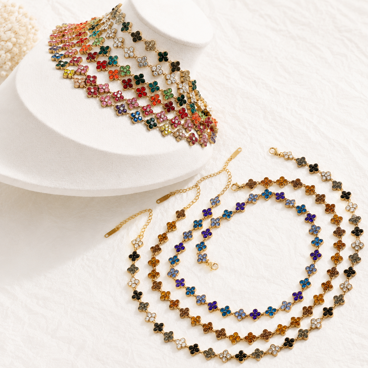 Collier trèfle Lady princesse en acier inoxydable par Atelier Aixois 