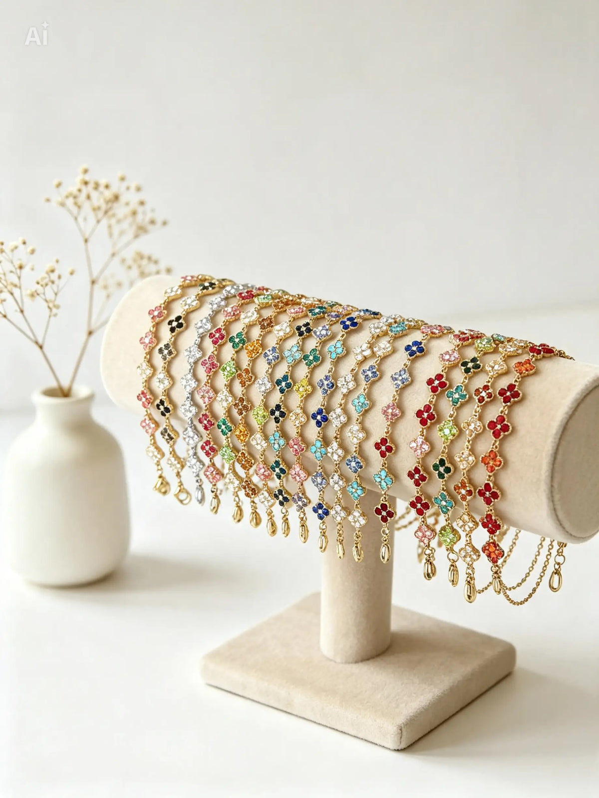Bracelet trèfle Lady en acier inoxydable plusieurs couleurs par Atelier Aixois
