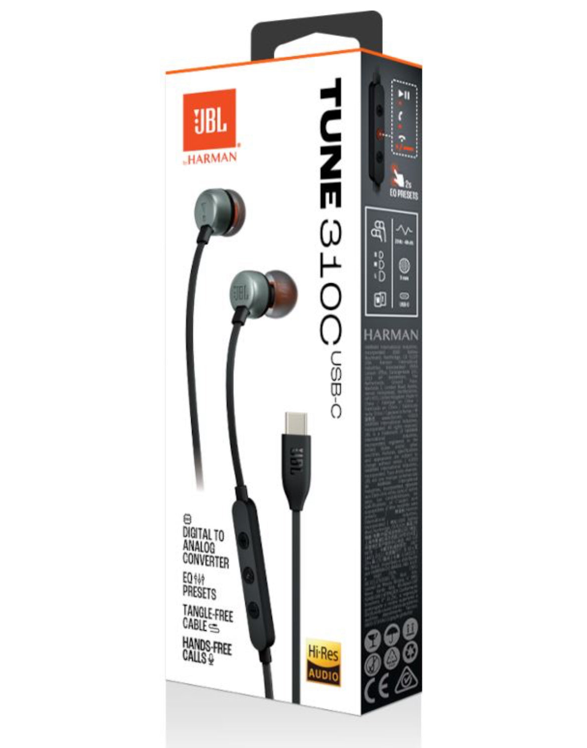 Ecouteurs JBL 310C usb-c filaires couleur noir par Atelier Aixois